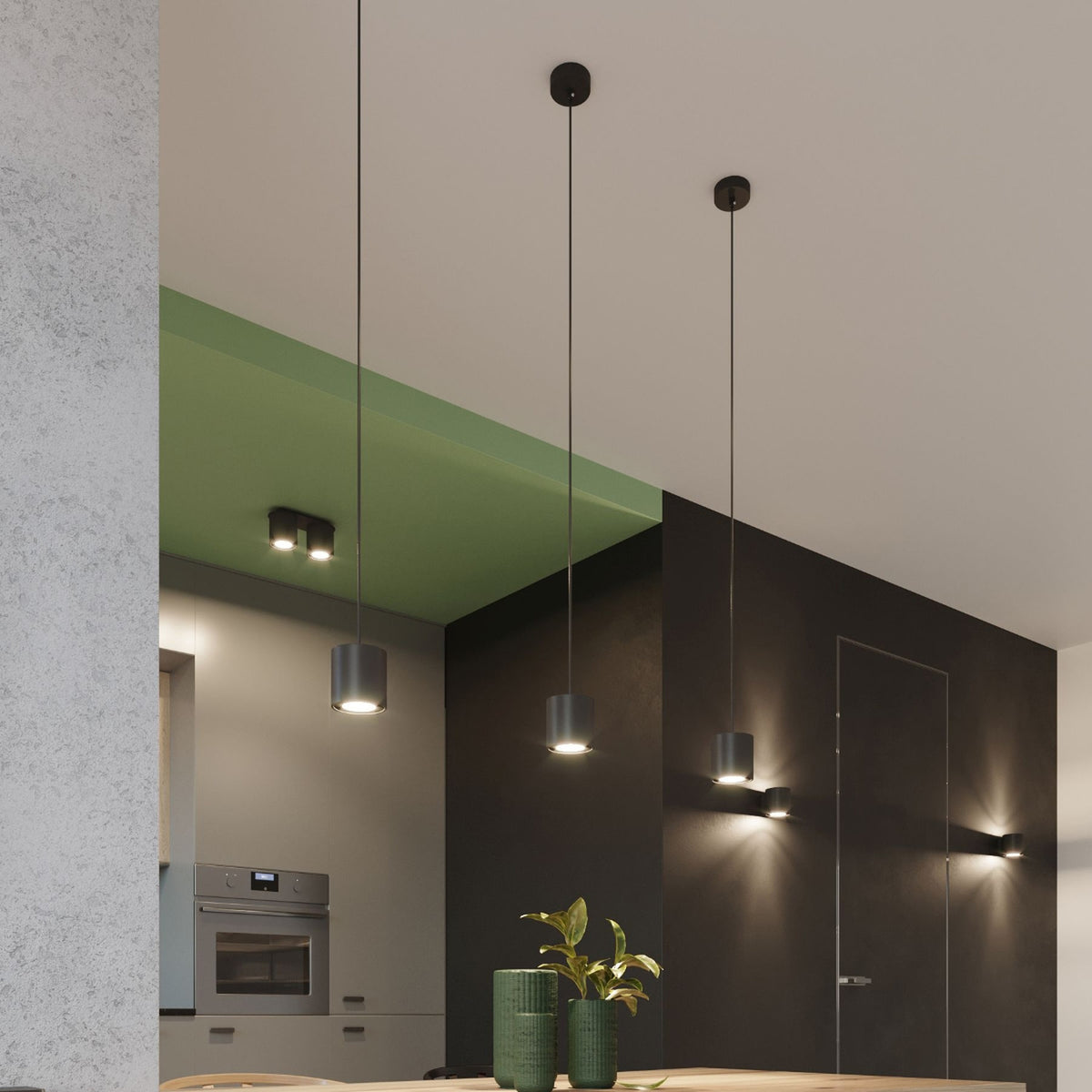 Loftslampe ORBIS 1 sort – Aluminium – GU10
