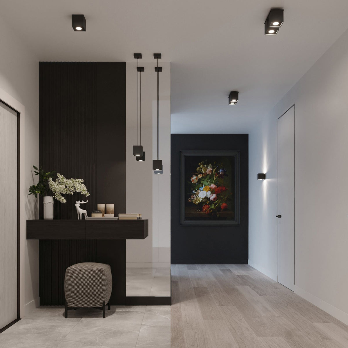 Loftslampe QUAD 1 sort – Aluminium – GU10