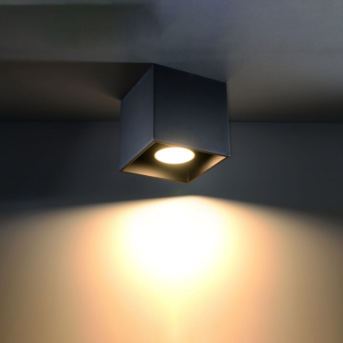 Loftslampe QUAD 1 sort – Aluminium – GU10