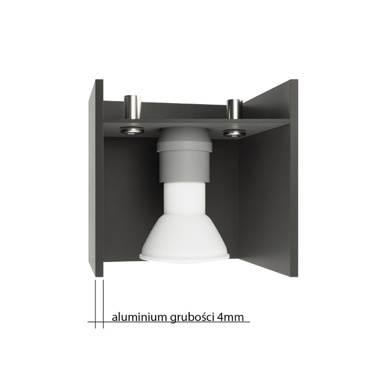 Loftslampe QUAD 1 sort – Aluminium – GU10