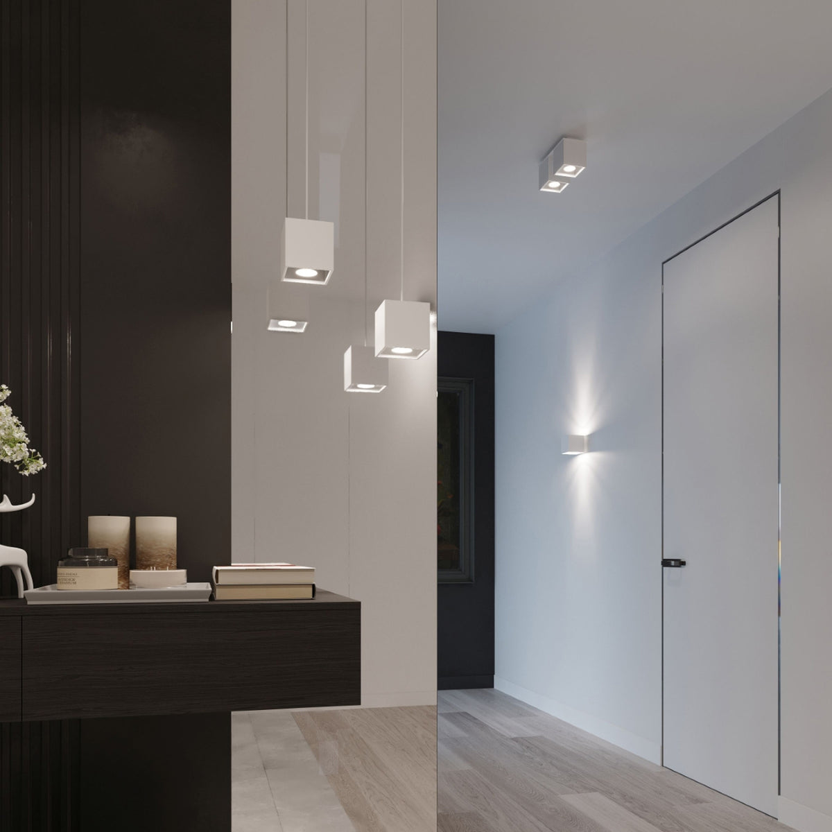 Loftslampe QUAD 1 hvid – Aluminium – GU10