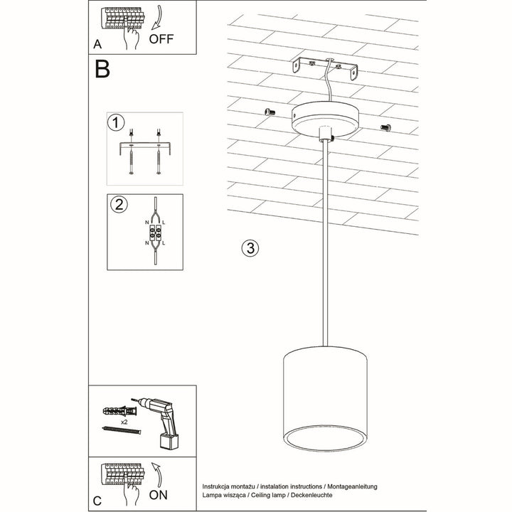 Vedhængslampe ORBIS 1 sort – Aluminium – GU10