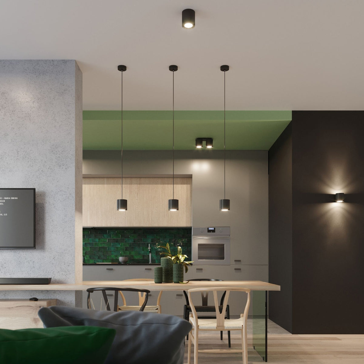 Loftslampe ORBIS 2 sort – Aluminium – GU10