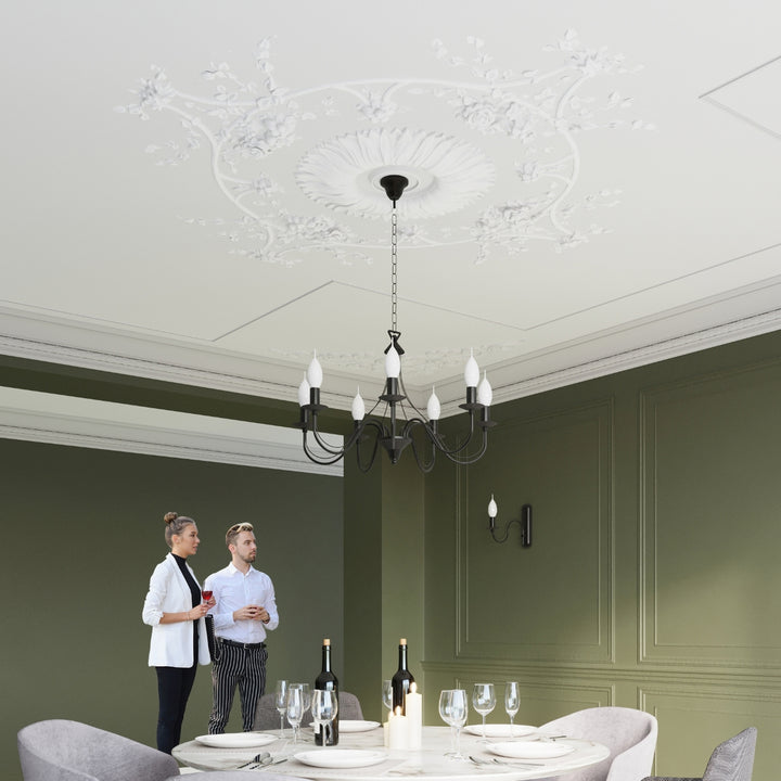 Lysekrone MINERWA 7 sort med 7 lyskilder – 60 × 60 × 80 cm – SL.0219