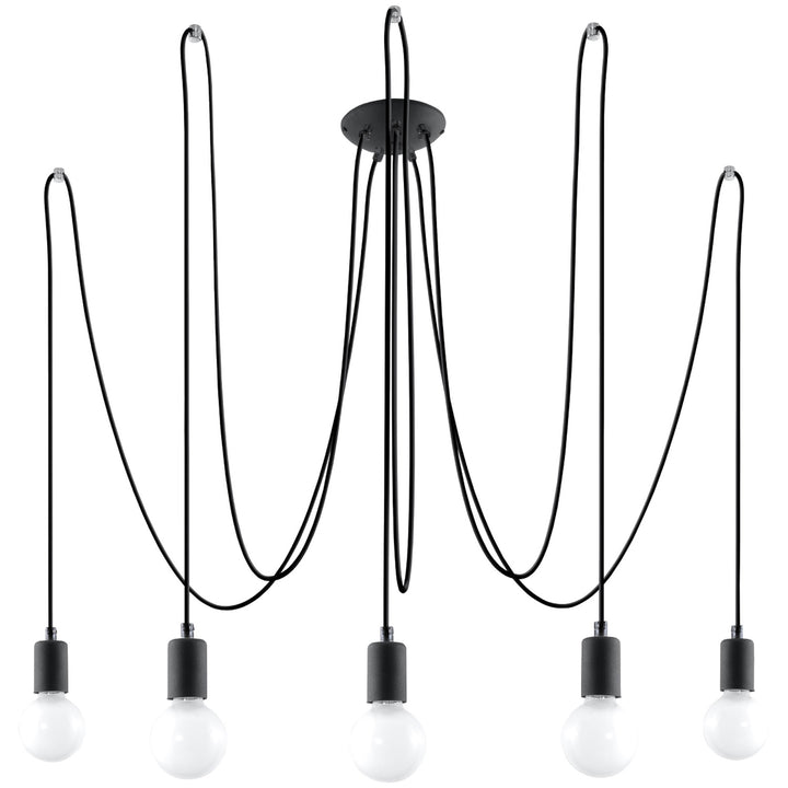 Lysekrone EDISON 5 sort med 5 lyskilder – 300 × 300 × 150 cm – SL.0371