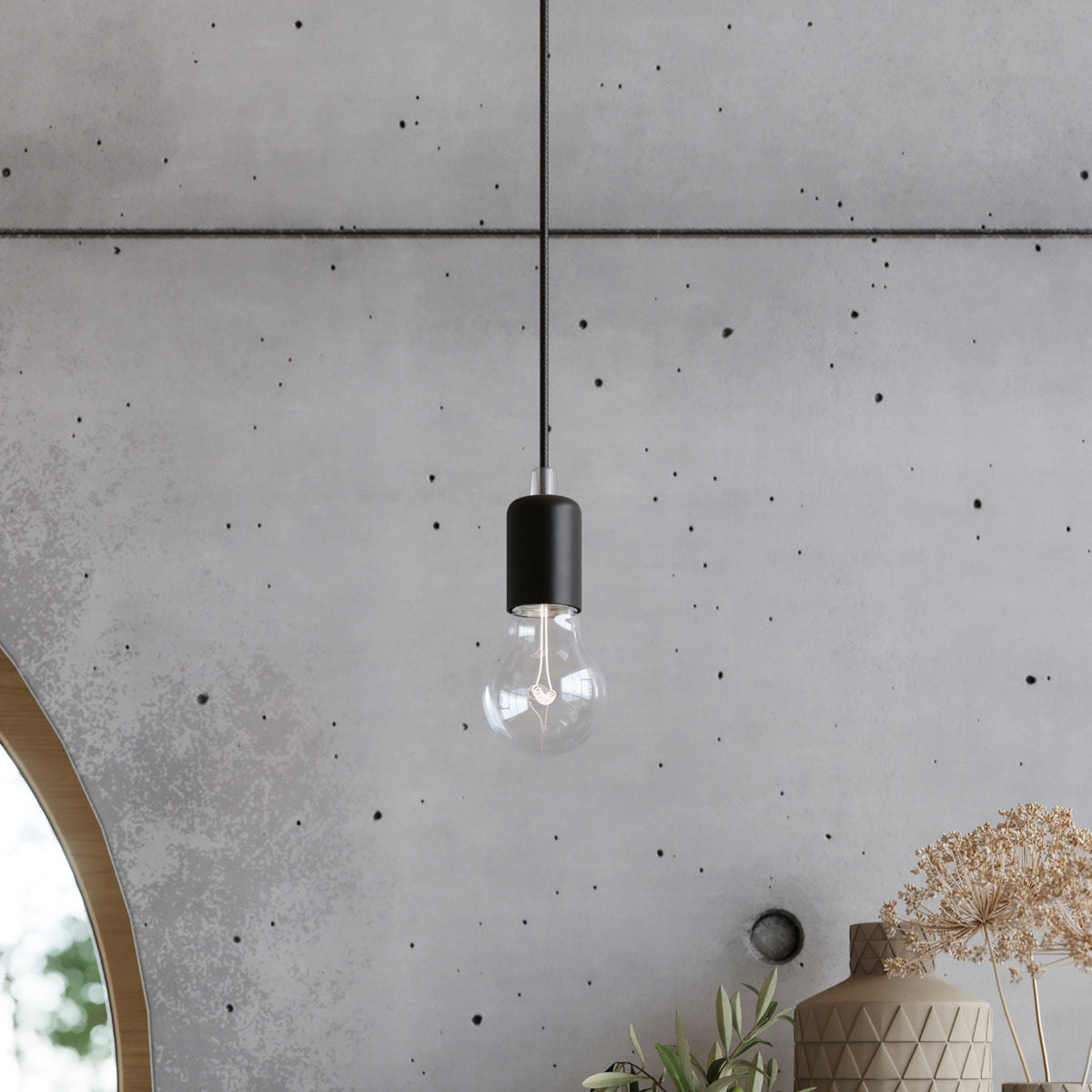 Lysekrone EDISON 7 sort med 7 lyskilder – 300 × 300 × 150 cm – SL.0372