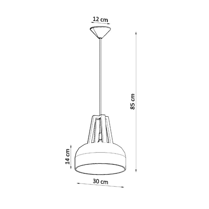 Pendellampe CASCO sort/naturtræ – E27 1 lyskilde 30 × 30 × 85 cm IP20