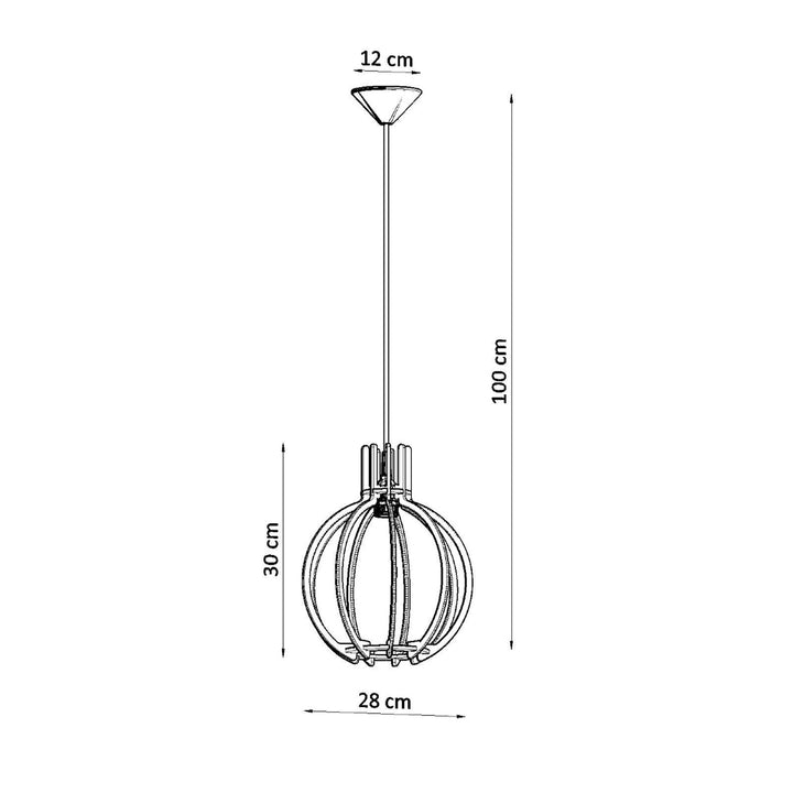 Pendellampe ARANCIA naturtræ – E27 1 lyskilde træ 28 × 28 × 100 cm IP20