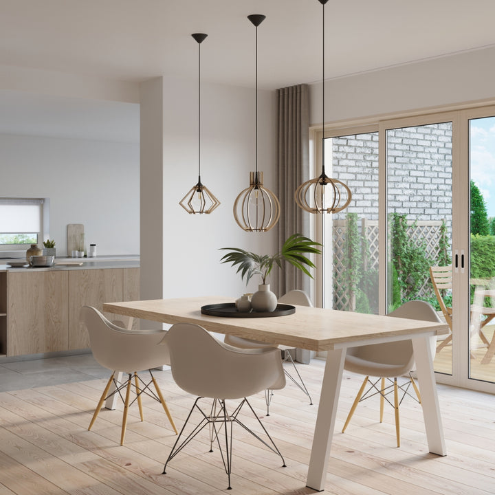 Pendellampe ARANCIA naturtræ – E27 1 lyskilde træ 28 × 28 × 100 cm IP20