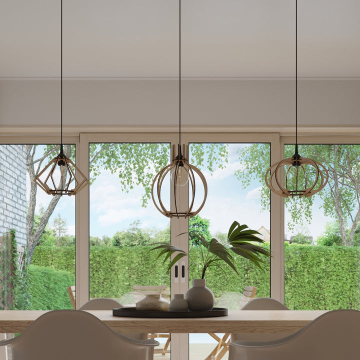 Pendellampe ARANCIA naturtræ – E27 1 lyskilde træ 28 × 28 × 100 cm IP20