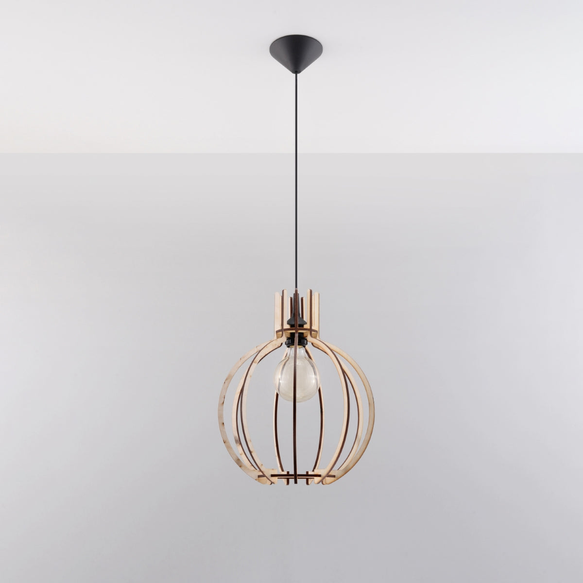 Pendellampe ARANCIA naturtræ – E27 1 lyskilde træ 28 × 28 × 100 cm IP20
