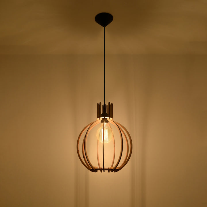 Pendellampe ARANCIA naturtræ – E27 1 lyskilde træ 28 × 28 × 100 cm IP20