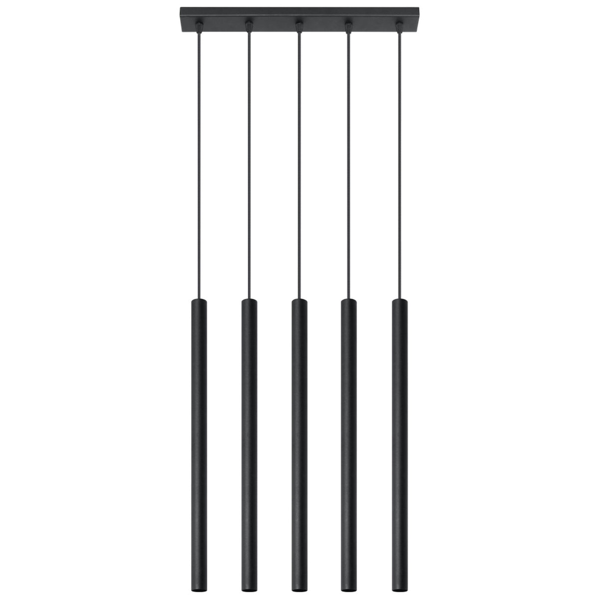 Pendellampe PASTELO 5 sort med 5 lyskilder – 45 × 5 × 90 cm – SL.0472