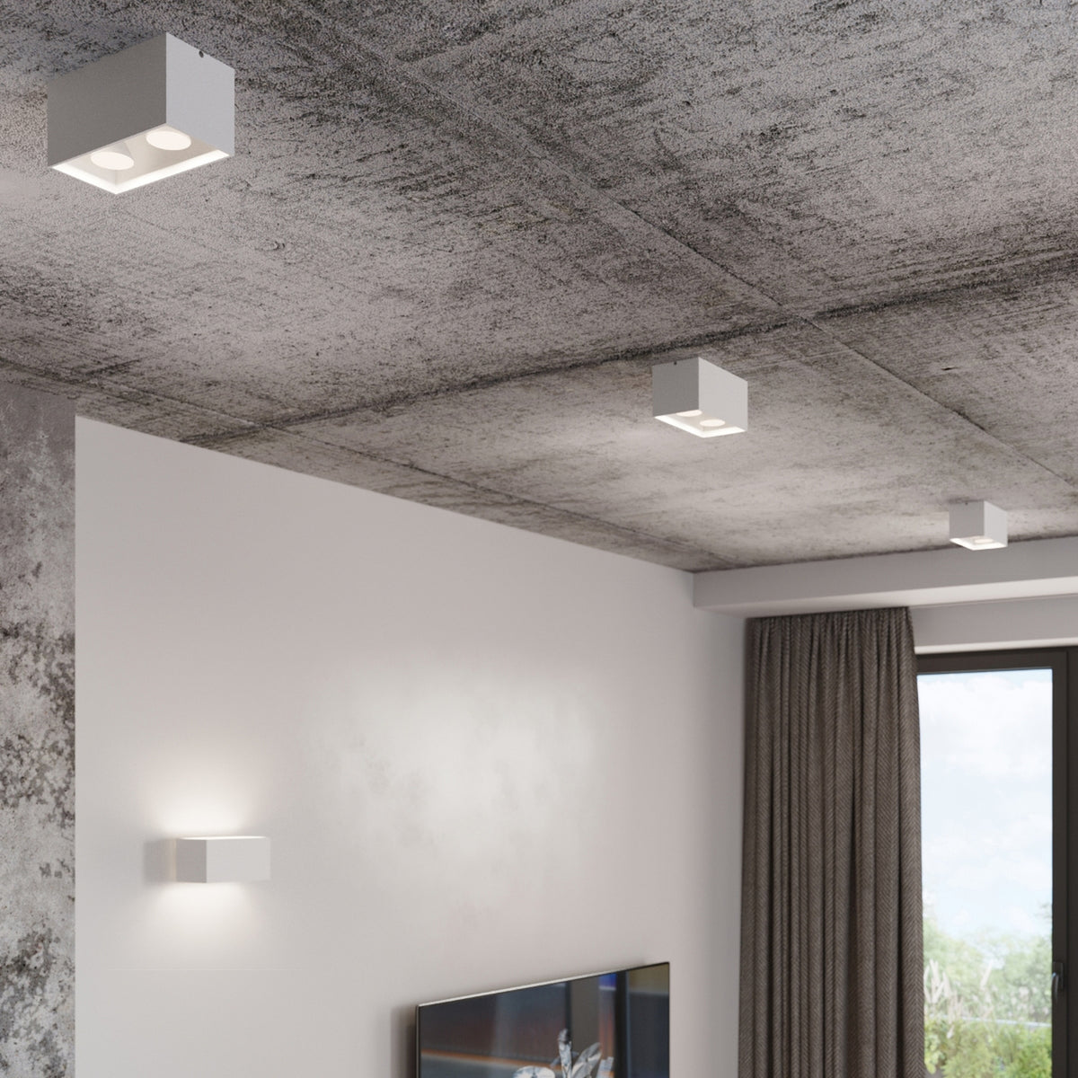Væglampe QUAD MAXI hvid – Aluminium – G9