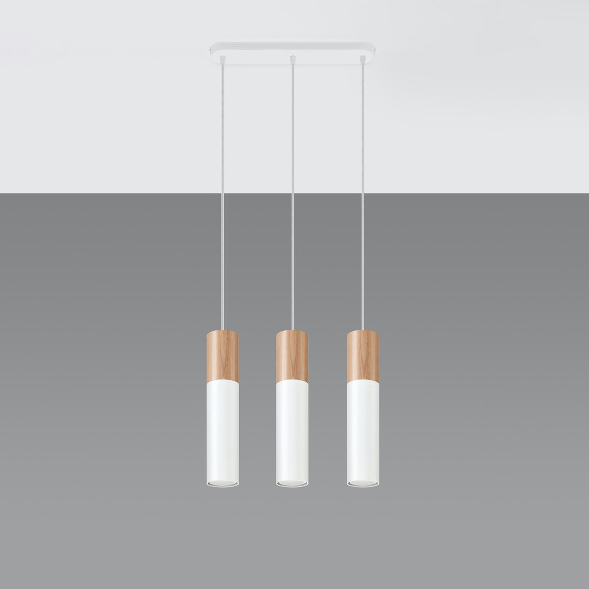 Pendellampe PABLO 3 hvid med 3 lyskilder – 45 × 6 × 90 cm – SL.0630