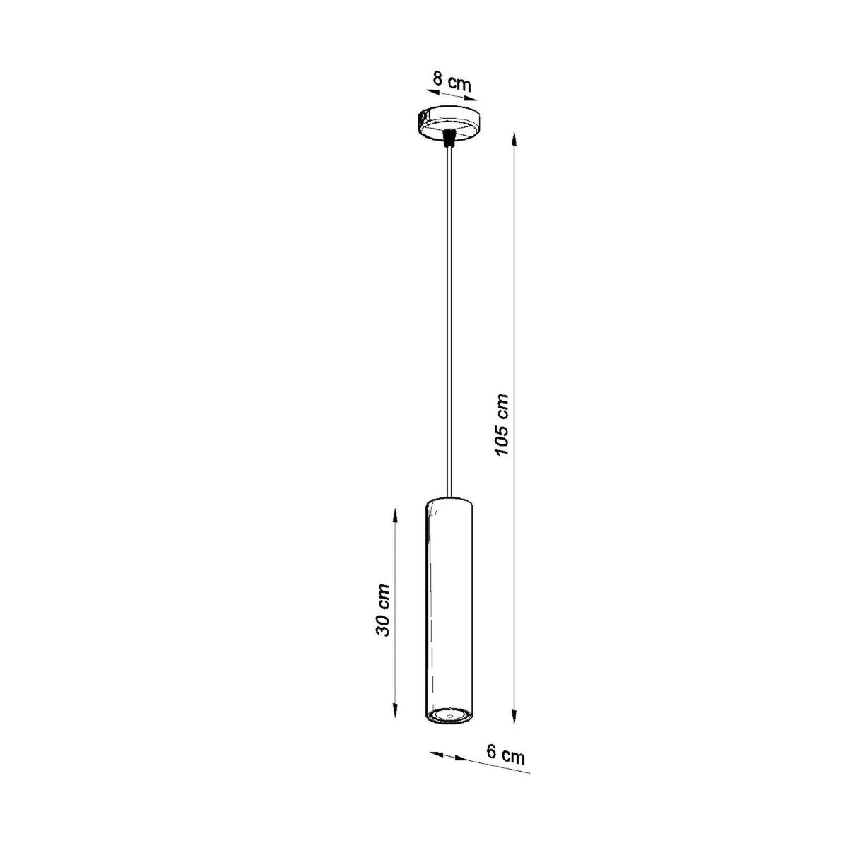 Pendellampe LINO træ – GU10 1 lyskilde træ 8 × 8 × 105 cm – indendørs