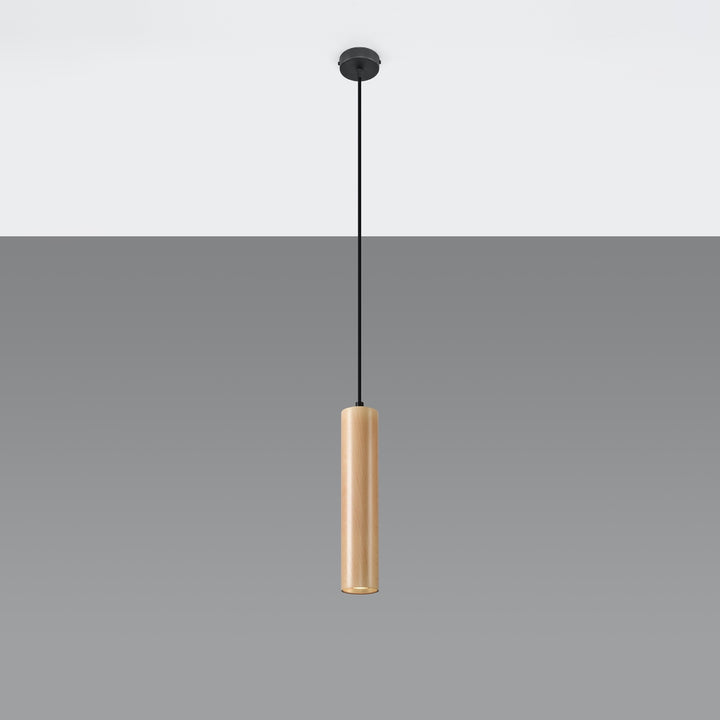 Pendellampe LINO træ – GU10 1 lyskilde træ 8 × 8 × 105 cm – indendørs