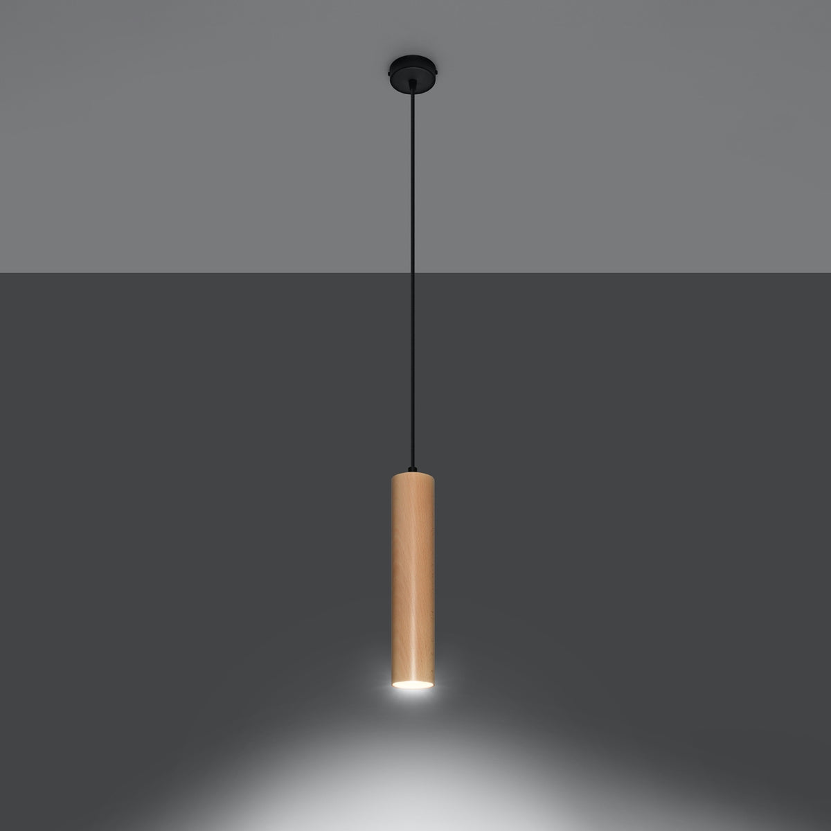 Pendellampe LINO træ – GU10 1 lyskilde træ 8 × 8 × 105 cm – indendørs