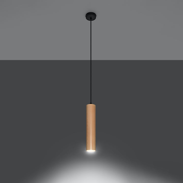 Pendellampe LINO træ – GU10 1 lyskilde træ 8 × 8 × 105 cm – indendørs