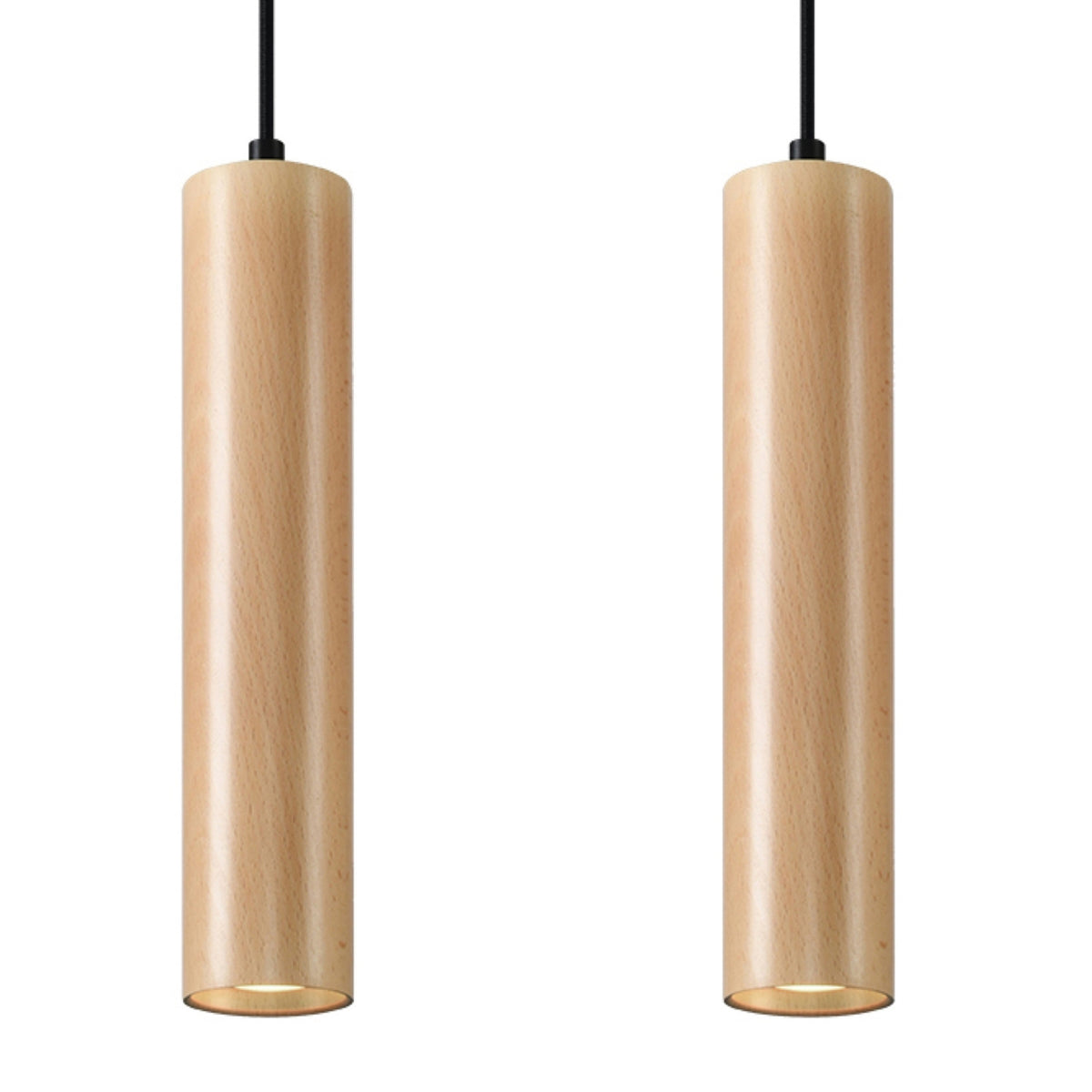 Pendellampe LINO 2 træ – GU10 2 lyskilder træ 30 × 6 × 90 cm – indendørs