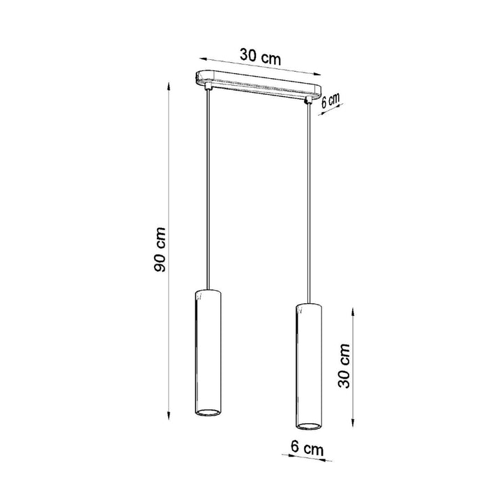 Pendellampe LUVO 2 med 2 lyskilder – 30 × 6 × 90 cm – SL.0654