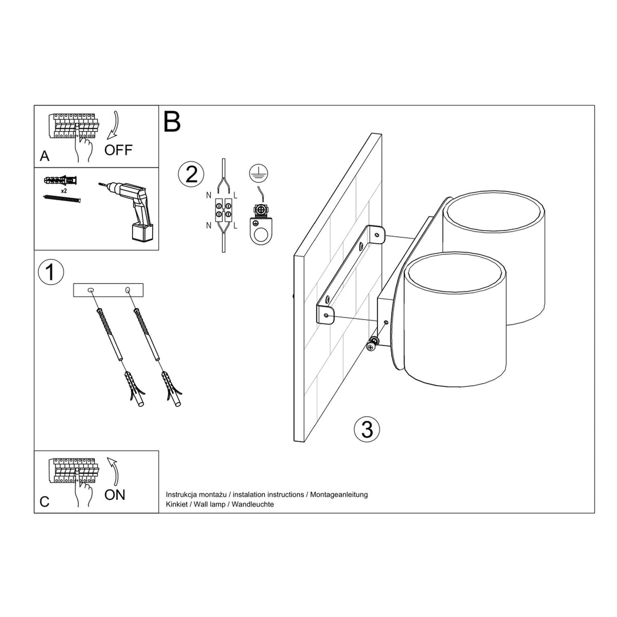 Væglampe ORBIS 2 hvid – Aluminium – G9