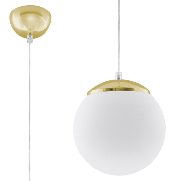 Pendellampe UGO 20 guld – E27 1 lyskilde glas/stål 20 × 20 × 110 cm IP20