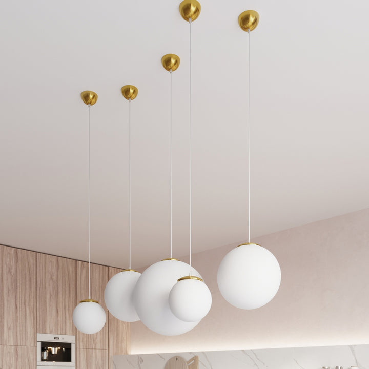 Pendellampe UGO 20 guld – E27 1 lyskilde glas/stål 20 × 20 × 110 cm IP20