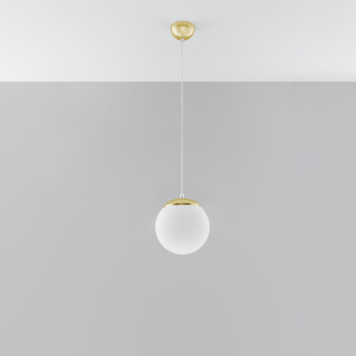 Pendellampe UGO 20 guld – E27 1 lyskilde glas/stål 20 × 20 × 110 cm IP20