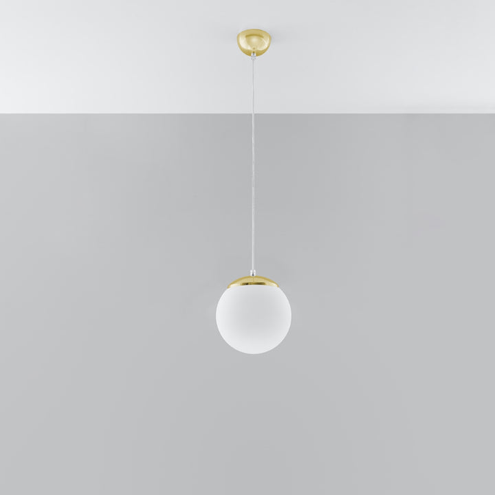Pendellampe UGO 20 guld – E27 1 lyskilde glas/stål 20 × 20 × 110 cm IP20
