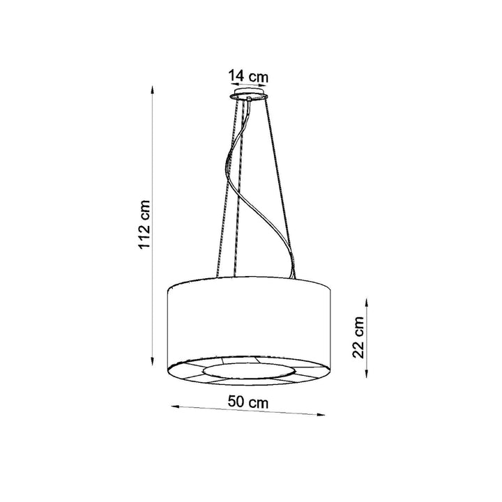 Lysekrone SATURNO 50 sort med 5 lyskilder – 50 × 50 × 112 cm – SL.0748