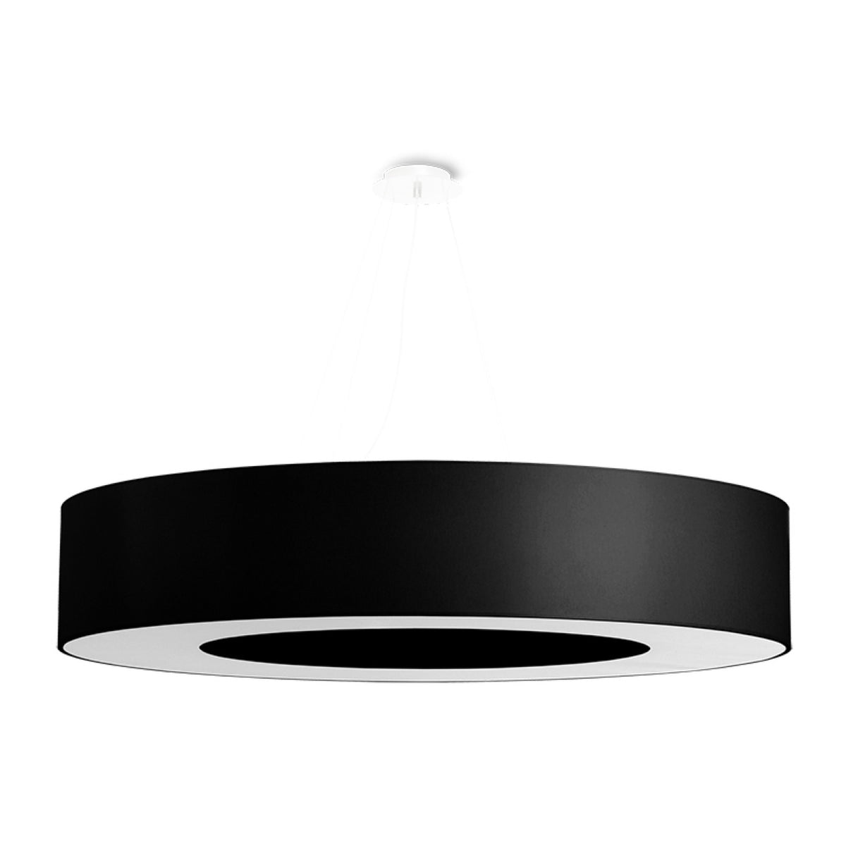 Lysekrone SATURNO 90 sort med 8 lyskilder – 90 × 90 × 112 cm – SL.0796