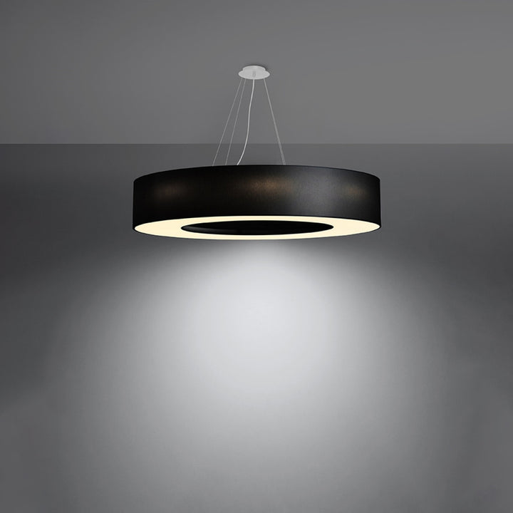 Lysekrone SATURNO 90 sort med 8 lyskilder – 90 × 90 × 112 cm – SL.0796