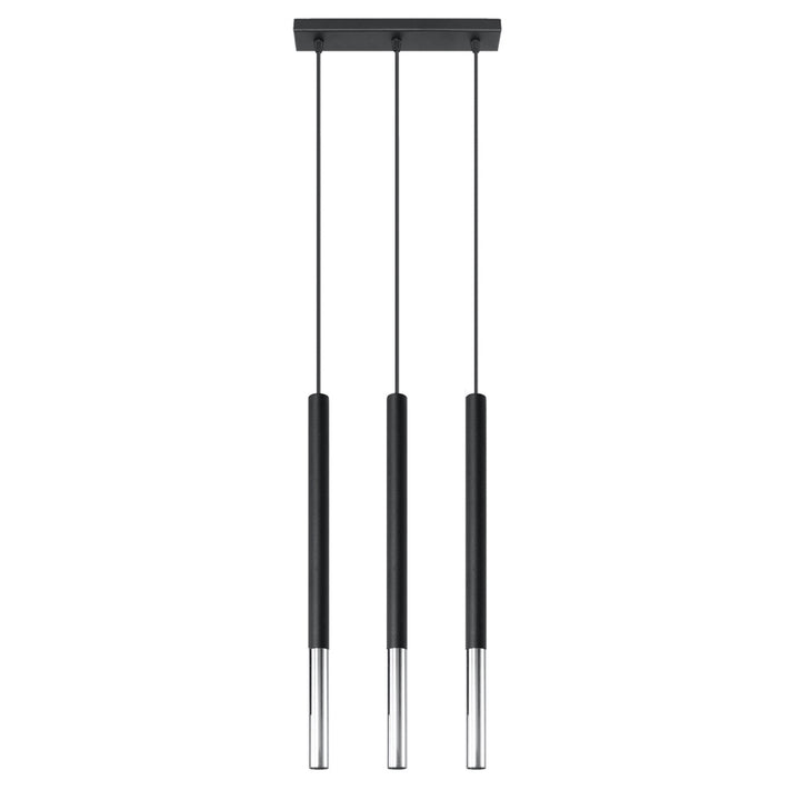 Pendellampe MOZAICA 3L sort/krom – G9 3 lyskilder stål 30 × 5 × 90 cm IP20