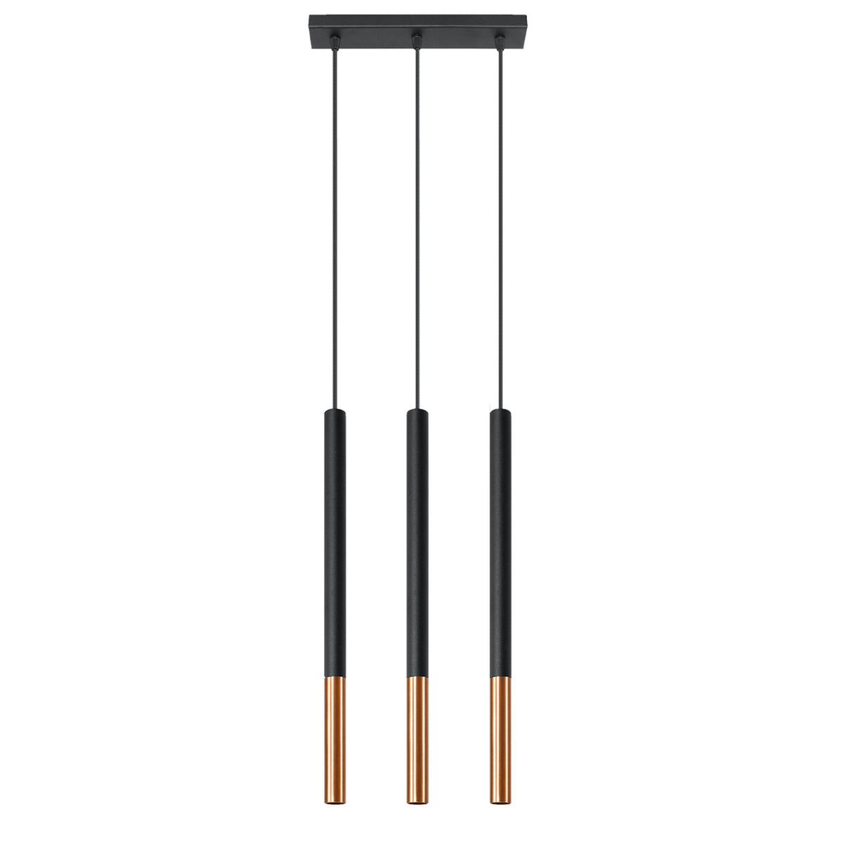 Pendellampe MOZAICA 3L sort/kobber – G9 3 lyskilder stål 30 × 5 × 90 cm IP20