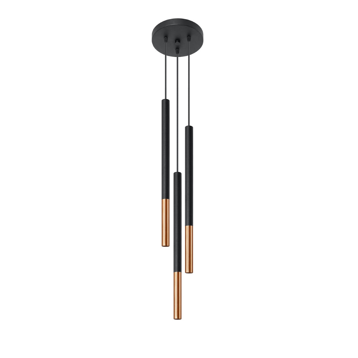 Pendellampe MOZAICA 3P sort/kobber – G9 3 lyskilder 20 × 20 × 90 cm IP20