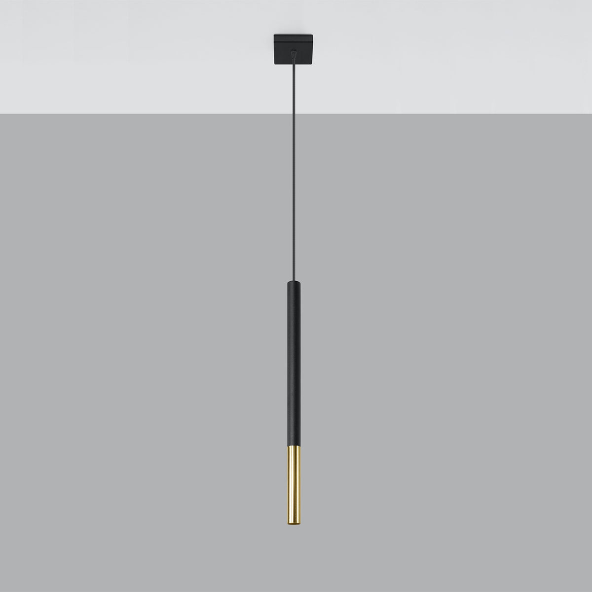 Pendellampe MOZAICA 1 sort/guld – G9 1 lyskilde stål 8 × 8 × 100 cm IP20