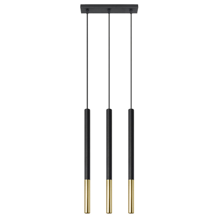 Pendellampe MOZAICA 3L sort/guld – G9 3 lyskilder stål 30 × 5 × 90 cm IP20