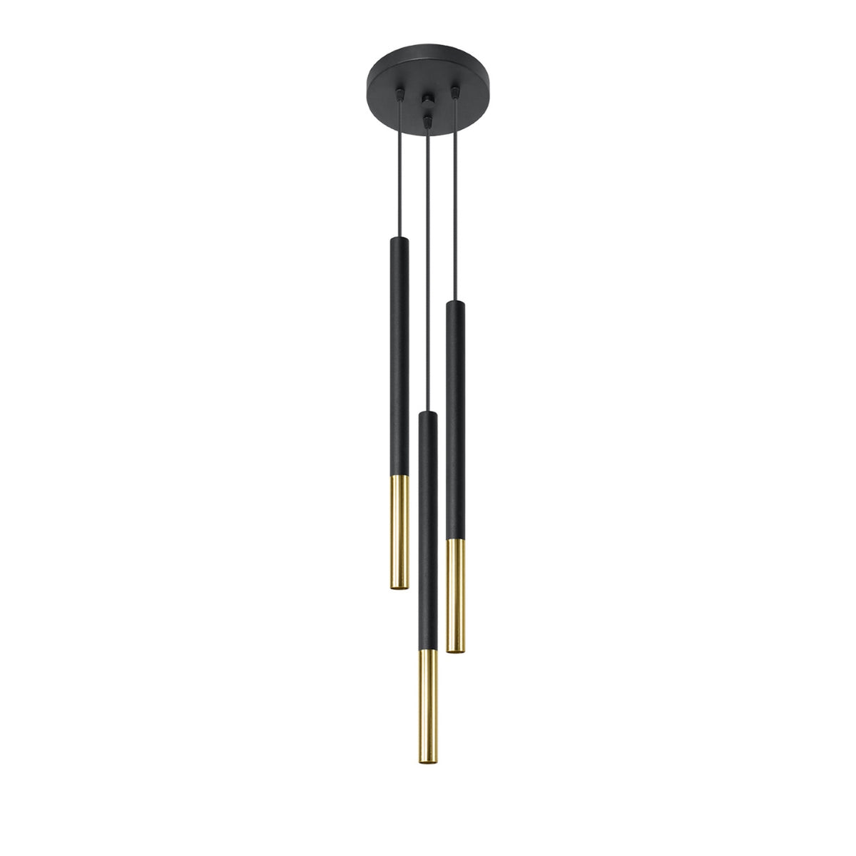Pendellampe MOZAICA 3P sort/guld – G9 3 lyskilder stål 20 × 20 × 90 cm IP20