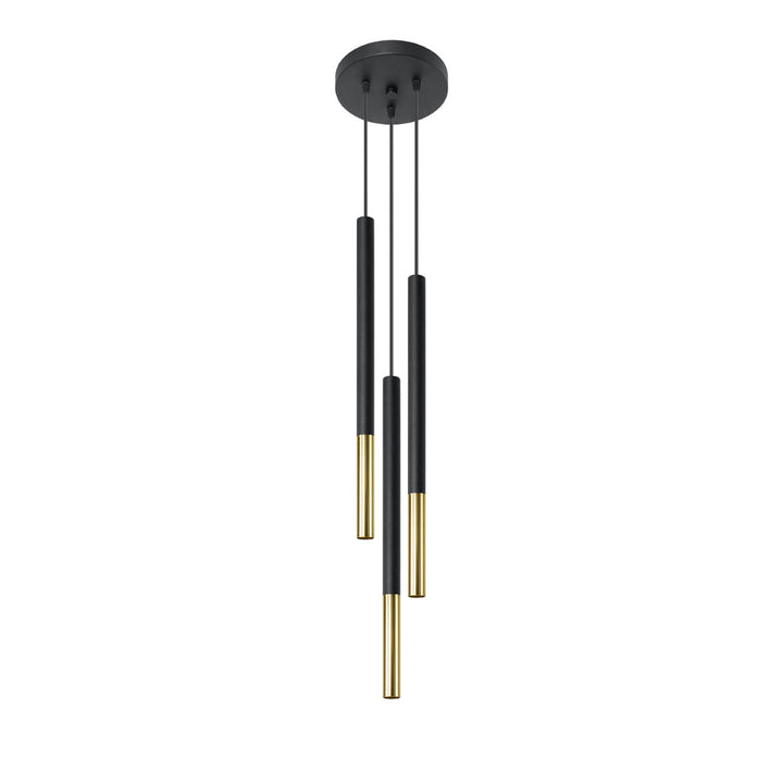 Pendellampe MOZAICA 3P sort/guld – G9 3 lyskilder stål 20 × 20 × 90 cm IP20