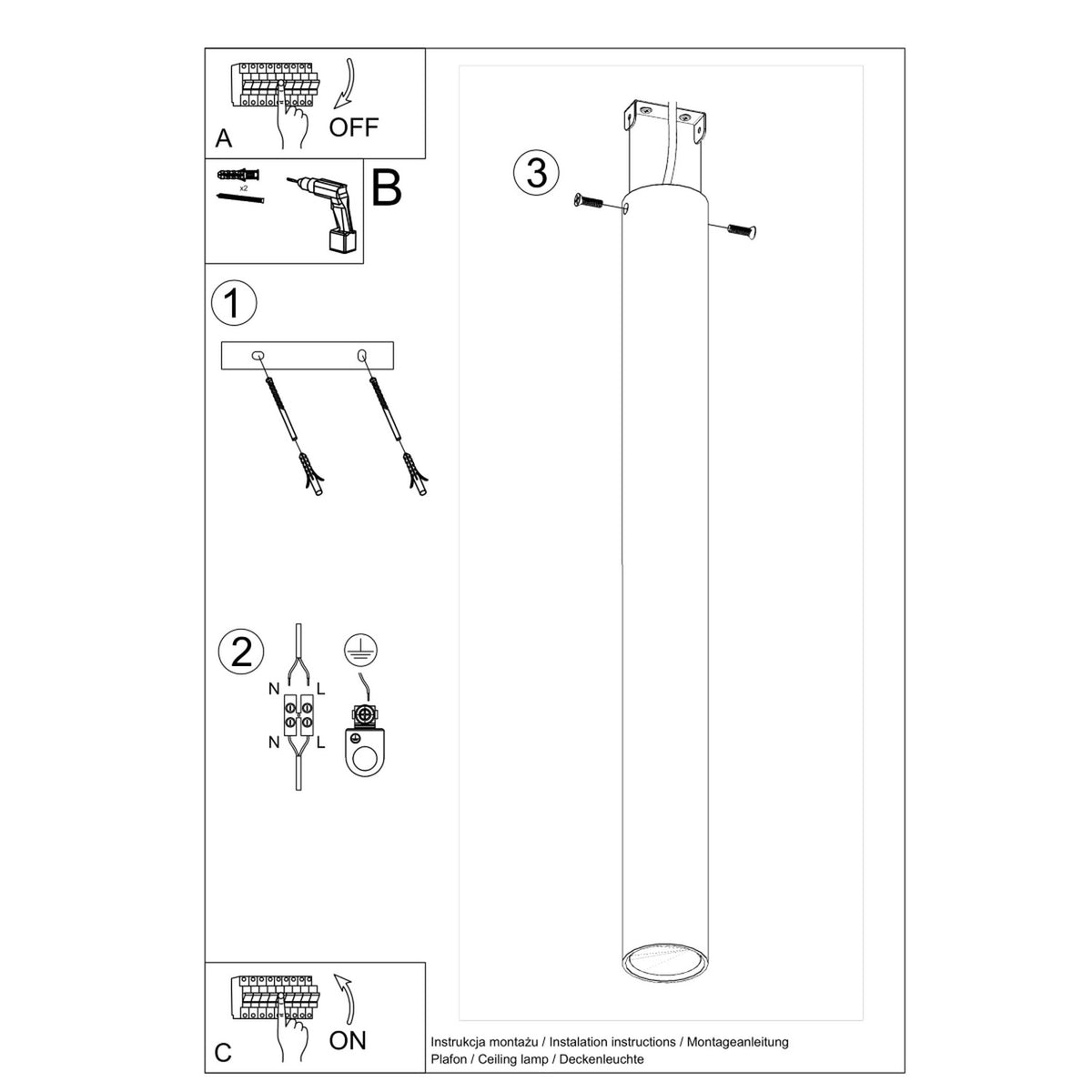 Loftslampe LAGOS 60 hvid – SL.0999