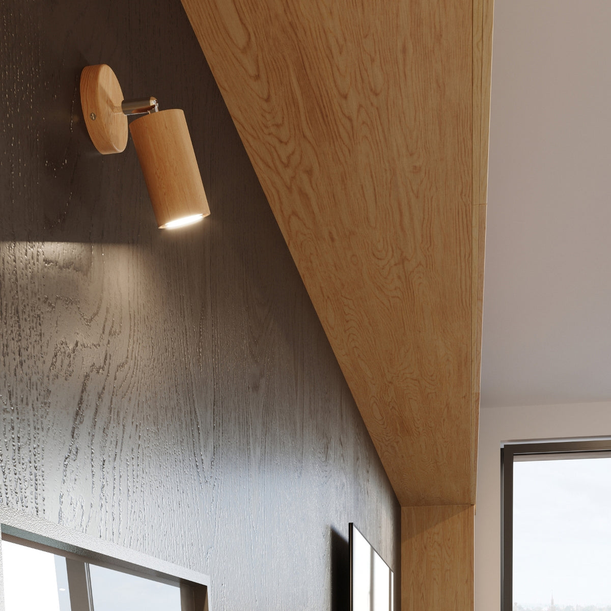 Loftslampe BERG 4 naturtræ