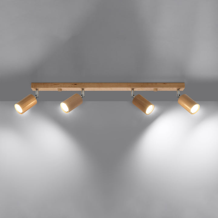 Loftslampe BERG 4 naturtræ
