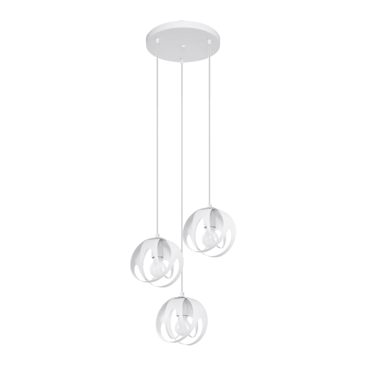 Pendellampe TULOS 3P hvid – E27 3 lyskilder stål 30 × 30 × 117 cm IP20