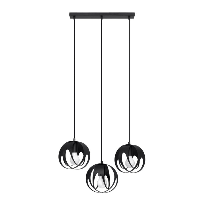 Pendellampe TULOS 3L sort – E27 3 lyskilder stål 50 × 16 × 117 cm IP20