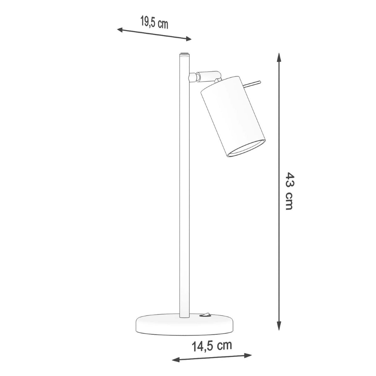Bordlampe RING hvid med 1 lyskilder – 14.5 × 19.5 × 43 cm – SL.1090