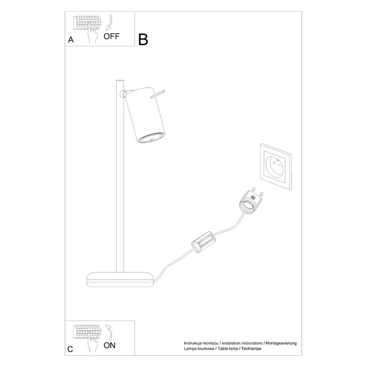Bordlampe RING hvid med 1 lyskilder – 14.5 × 19.5 × 43 cm – SL.1090