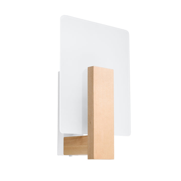 Væglampe LAPPO naturtræ – Træ, glas – E14