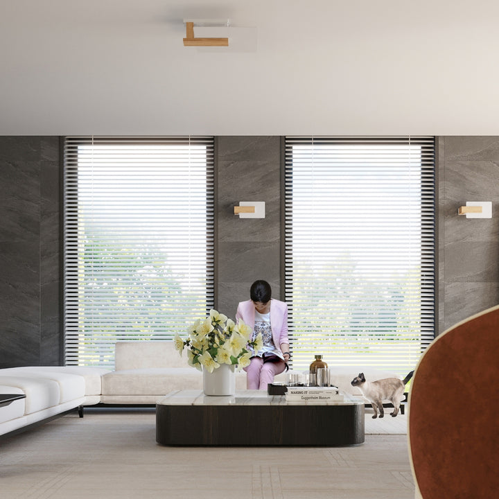 Væglampe LAPPO naturtræ – Træ, glas – E14