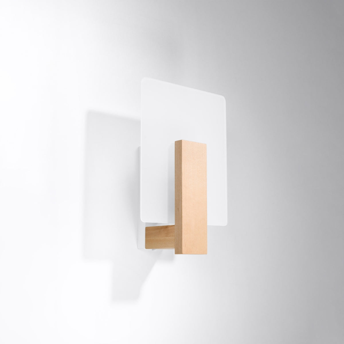 Væglampe LAPPO naturtræ – Træ, glas – E14